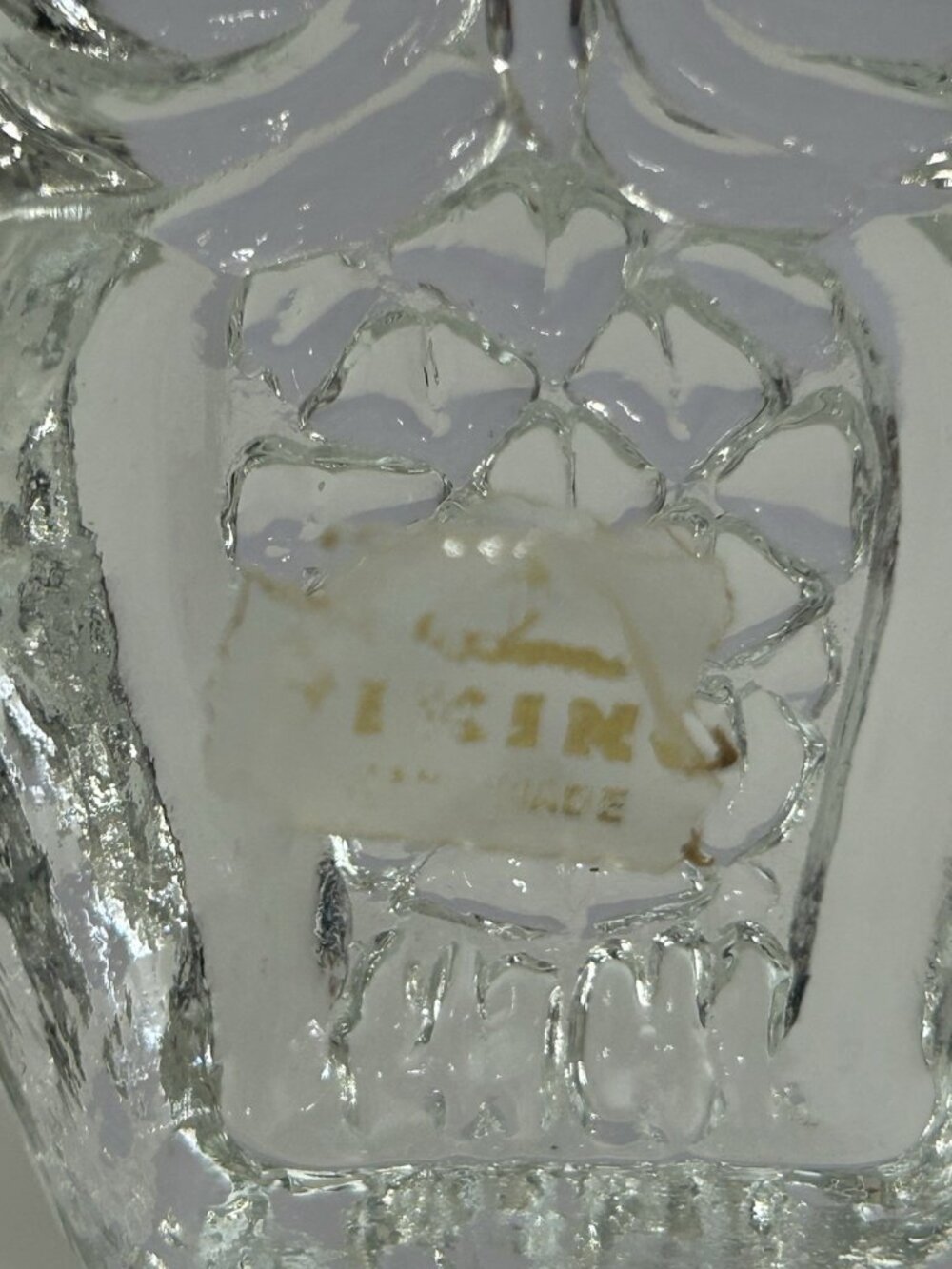 1970s Viking Clear Glass OWL Figurine Paperweight MCM Bookend Handmade USA 3.5" - Picture 3 of 9